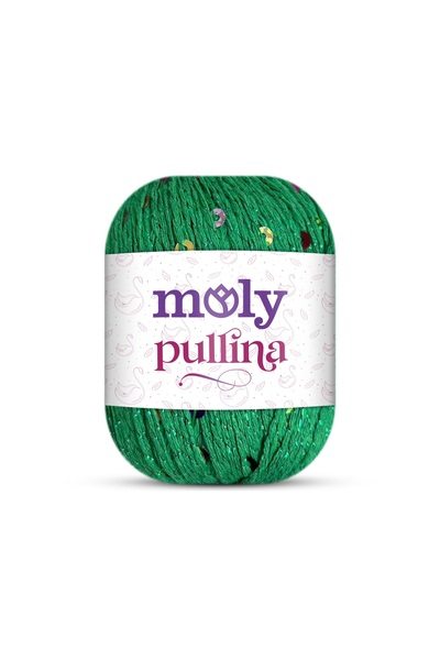 Moly Pullina Pullu Simli Pamuklu Örgü İpi | Col. No: 020 | 50 gr 145 mt - Yaz...