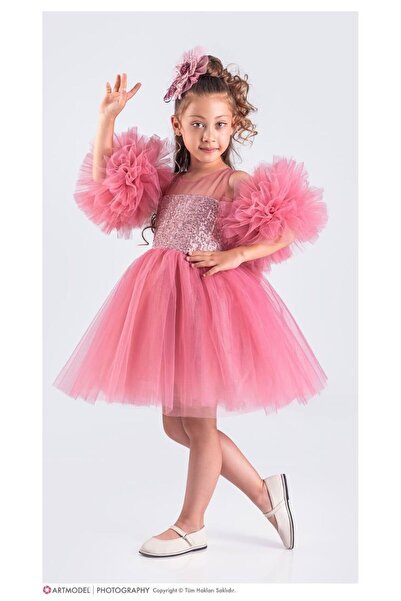 aykidsclup Rochie din tul cu paiete pentru fete (FĂRĂ FUNEȘTI) – Model Prințe...