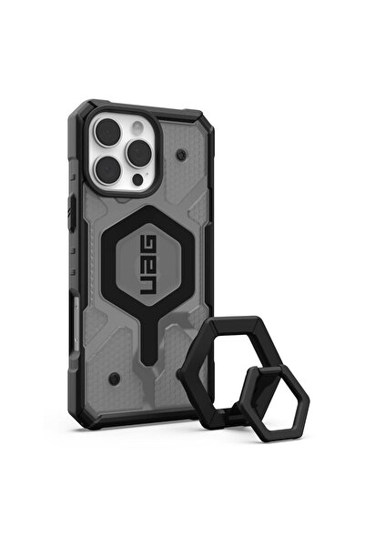 UAG Husa Pathfinder Clear MagSafe iPhone 16 Pro Max, cu suport negru/cenușiu