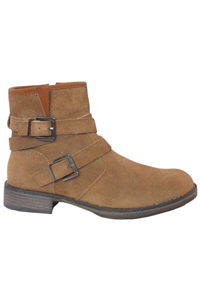 Maria Conti suede ankle boots for women, low heel, zipper closure