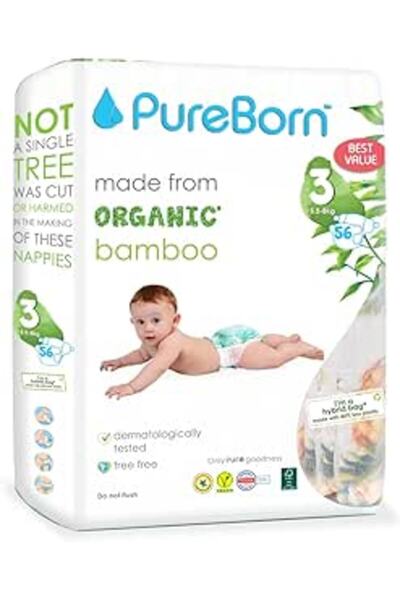 PUREBORN حفاضات 3×56 قطعة: 9174