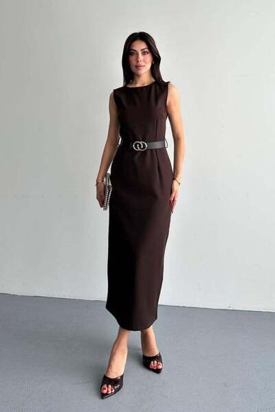 Shopping Shop Beli Belted Dress Brown