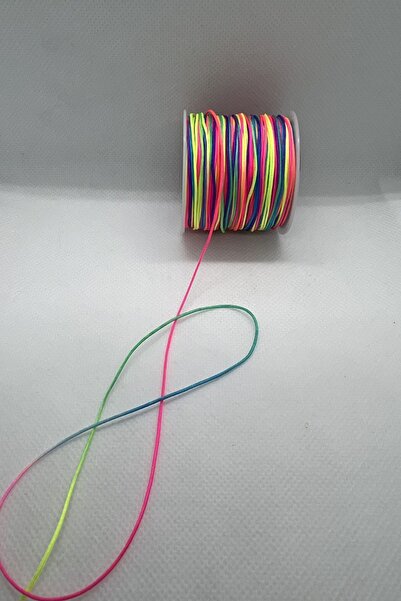 hobi dünyası evim 5 Metre - 0.80 Mm Bileklik İpi Ebruli Renk Renkli Paraşüt İpi