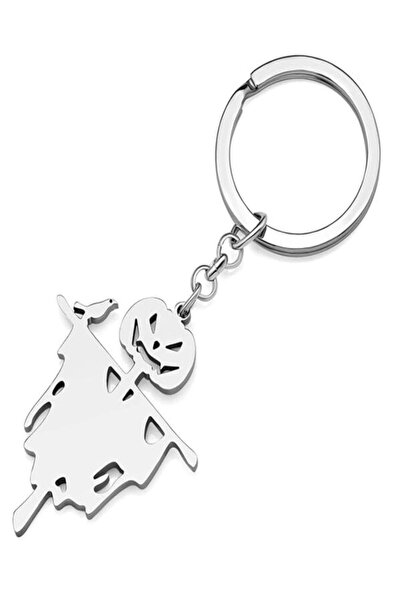 Newei Stainless Steel Halloween Keyring Gold Plated Festival Key Chain for Wo...