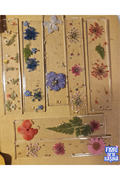 Flori, fete &rașină Φυσικός σελιδοδείκτης με λουλούδι