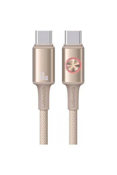 Usams Kabel USB USB-C - USB-C 1.2 m Szary