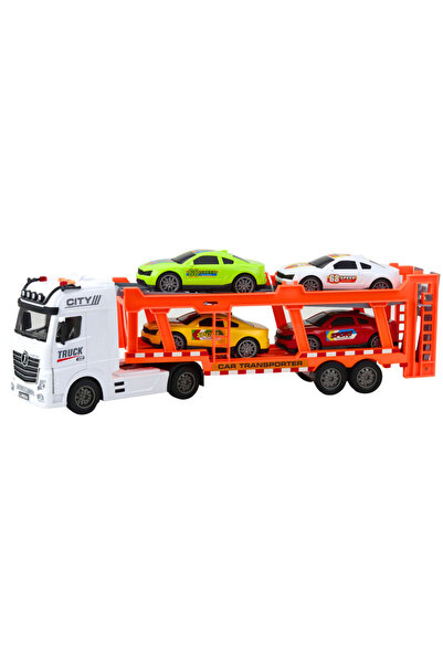LeanToys Camion și 4 mașini cu uși care se deschid