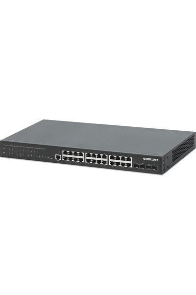 Intellinet 28-P PoE+ Managed Switch 4x10GbE 450W