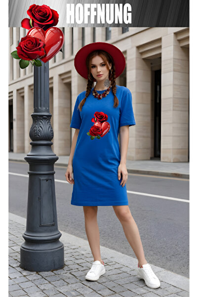 HOFFNUNG Women's Short Sleeve Crew Neck T-Shirt Dress Nightgown