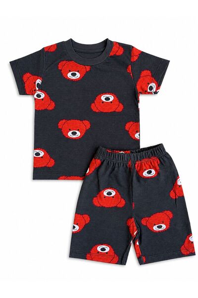 ozbaby.com Karışık Baskılı Yazlık Pamuk Kumaş Erkek Bebek Çocuk Şortlu Takım