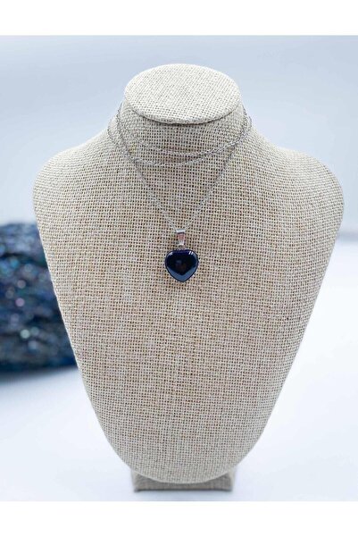 LADIN DOGALTAŞ AGATE NATURAL STONE HEART NECKLACE