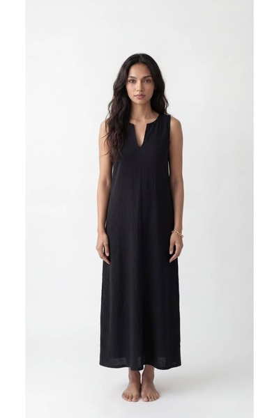 Siyukata Grace Dress Premium Linen Textured Maxi Dress