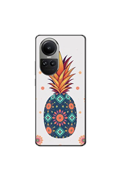 OEM Husa compatibila cu Oppo Reno10 5G Silicon Gel Tpu Model Floral Pineapple
