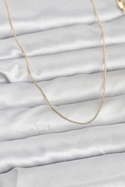 Genel Markalar CM 14K Gold Renk İnce Top Zincirli 60 cm Kadın Kolye