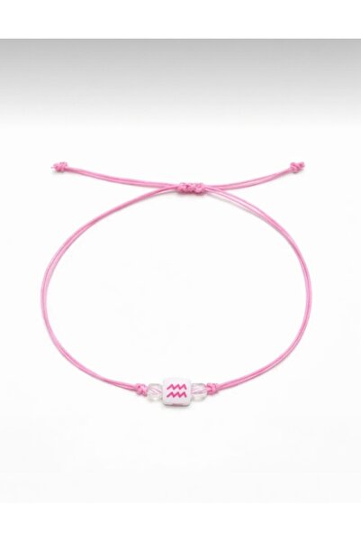 Femenino Minimal Aquarius Sign Adjustable Rope Bracelet