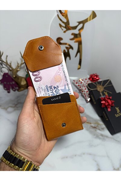 SANAT LEATHER 100% Γνήσιο Crazy Leather Χειροποίητο Μινιμαλιστικό Πορτοφόλι -...