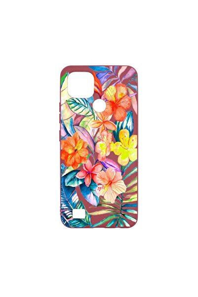 bestcase Husa Silicon, Compatibila Cu Realme C21, Tropical Flowers, rezistent...
