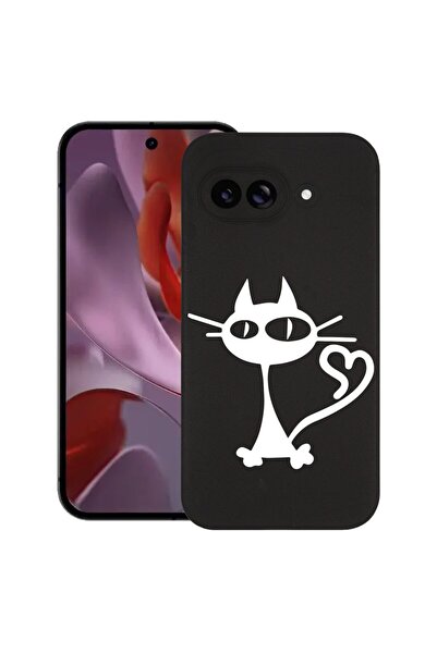 bestcase Калъф за Google Pixel 9a, с котка, тънък силиконов 0.8ММ, удароустой...