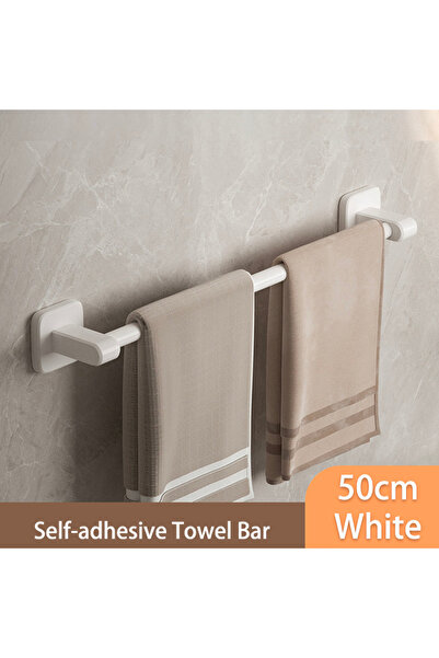 Choice7 White 50cm Self-Adhesive Bathroom Towel Rack Holder without Drilling ...