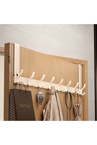 Choice3 Cream white- 8 hooks Over the Door Storage Organizer Hanger Clothes H...