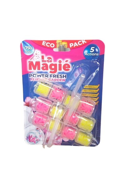 MIKE Set of 3 x Toilet Air Freshener, Mike, La Magie Flower Garden, 3 x 40 g