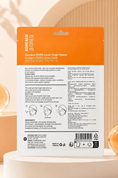 KOREACO PDRN Sheet Mask | Dolgun ve Canlı Cilt Görünümüne Yardımcı Maske