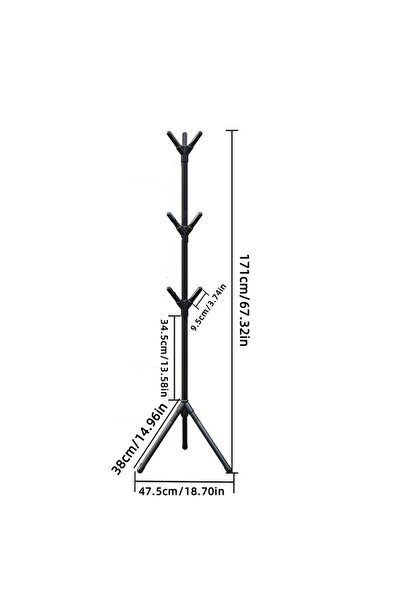 Choice 1pc black Simple and Light Luxury Floor-Standing Coat Rack Wrought Iro...