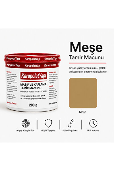 KarapolatYapı Meşe Mobilya Ahşap Parke Tamir Dolgu Macunu 200Gr
