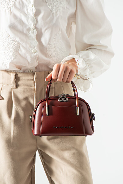 By Hakan Tn-122 Women's Shoulder Bag Handbag Crossbody Bag Burgundy