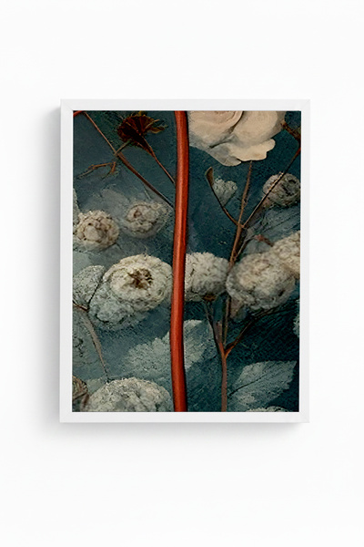 huhuli Tablou cu model floral în ramă de lemn albă - Abstract |   Huhu1274