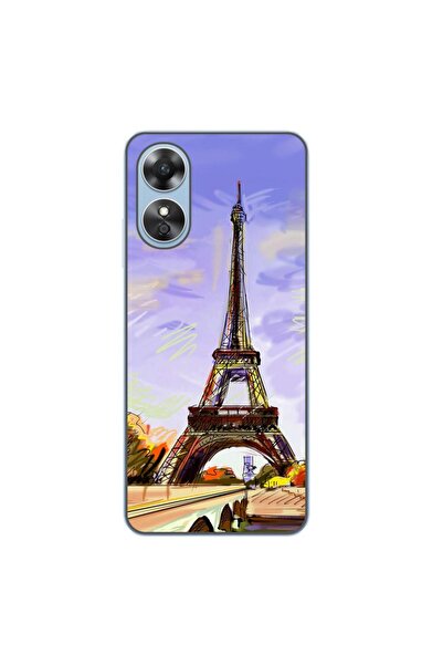 OEM Husa compatibila cu Oppo A17 Silicon Gel Tpu Model Desen Turnul Eiffel