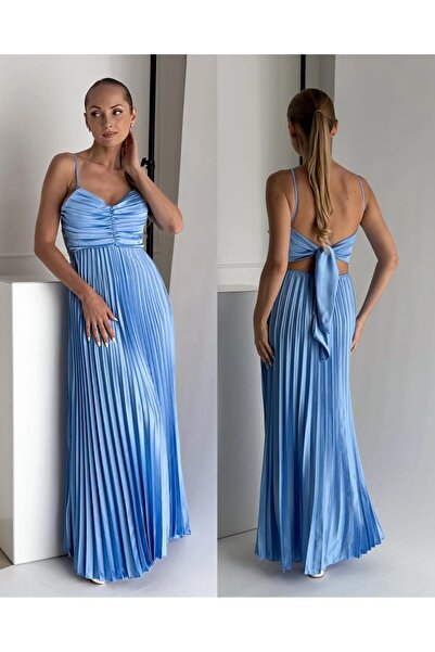 Demhana Boutique Pleated Satin Dress