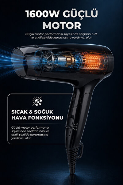 PiranTech KS-2916 Katlanabilir Saç Kurutma Makinesi