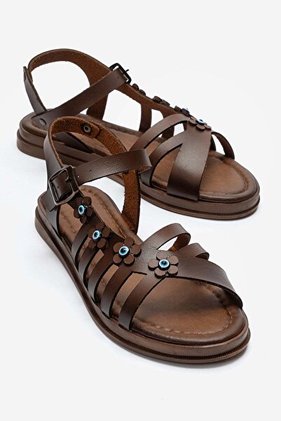 CCWAY AYAKKABI Women's Beaded Floral Sandals Taba