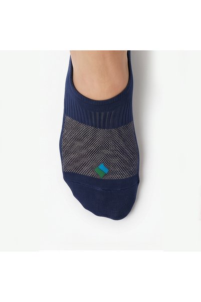 Bonny Silver Odor-Free No Show Booties Women's Navy Blue Silver Socks