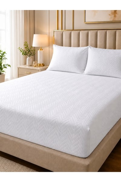 zeetwo 3-Piece Microfiber Chevron Print Fitted Bedsheet Set – Deep Pocket She...