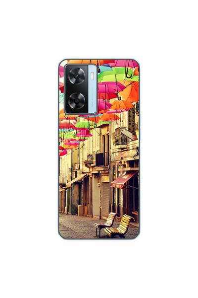 OEM Θήκη συμβατή με Oppo A57s από σιλικόνη gel TPU με σχέδιο πολύχρωμων ομπρε...