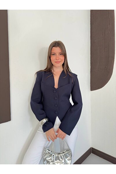 Ekim Store Jachetă tip blazer cu aspect de corset și șireturi