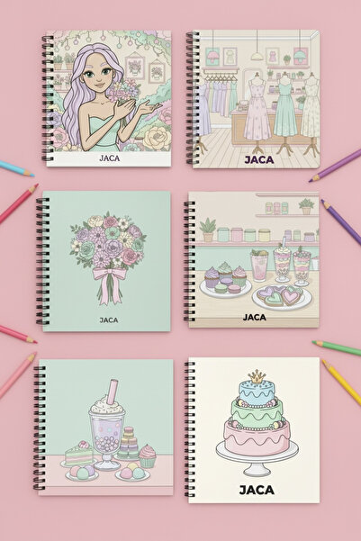 JACA Çocuk Yetişkin 6'lı Mini Boyama Seti / Eğitici ve Eğlenceli Boyama Kitap...