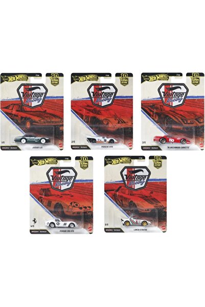 HOT WHEELS Premium Car Culture Vintage Racing 5'li Set Porsche 917K Ferrari 2...