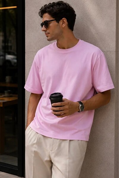 bb butik basic Tricou din bumbac oversize pentru bărbați, cu gât crew, model ...