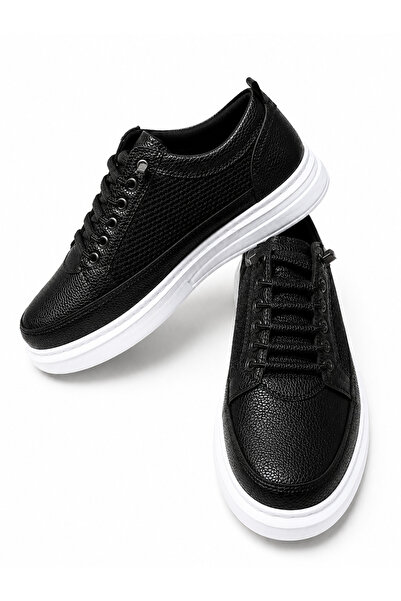 YALÇIN Siyah Fileli Sneaker Lastikli Günlük Spor Ayakkabı