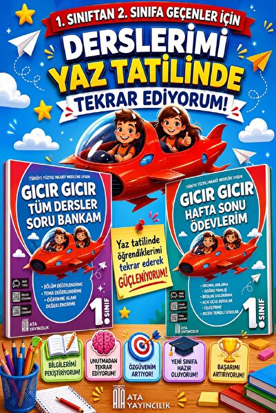 Ata Yayıncılık 1. Sınıftan 2.Sınıfa Geçenler İçin Derslerimi Yaz Tatilinde Te...