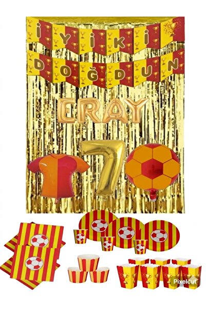 Mehca 16-Person Yellow and Red Name Letter Foil and Number Foil Concept Set