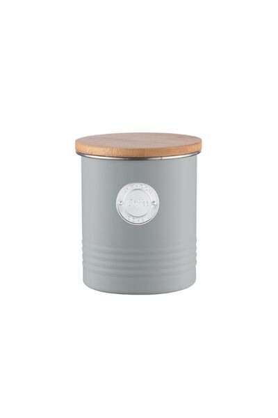 Typhoon Μεταλλικό Δοχείο Καφέ Γκρι Με Καπάκι Bamboo 1lt