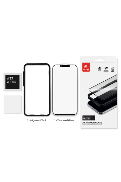 Crong 3D Armour Glass - Szk≈Ço hartowane iPhone 17e / 16e / 14 / 13 / 13 Pro ...