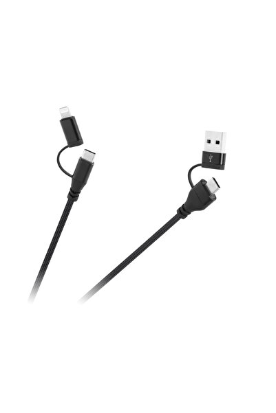 Cabletech Cablu USB A/C la USB C/Lightning (2+2) 1m