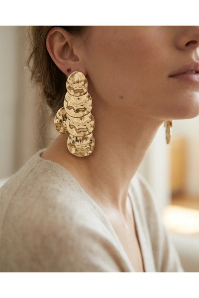 Dorvina Brass Design Women's Earrings Vip Gold Color Plate Dangle Model Vinta...