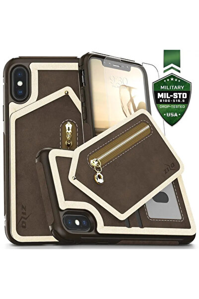 Zizo Nebula Wallet Case - Sk√≥rzane etui iPhone X z kieszeniami na karty + sa...
