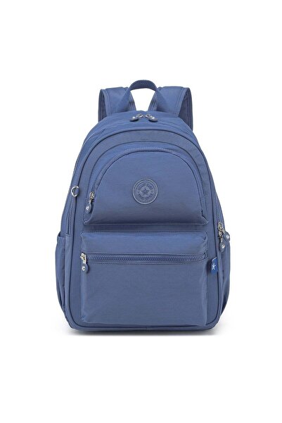 SMART BAGS Smartbags Kri̇nkil Fabric Large Size Women's Backpack 2022-1050 Blue